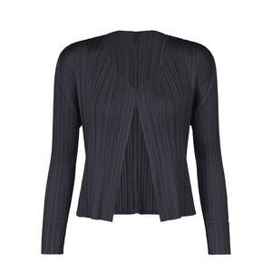 Elegant Black Pleated Cardigan